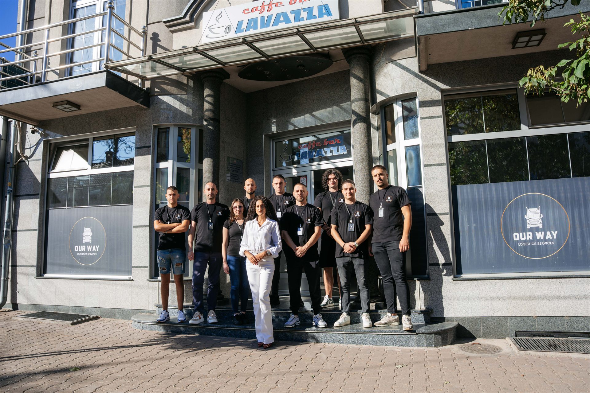 The OUR WAY LOGISTICS team outside the office in Vlasotince